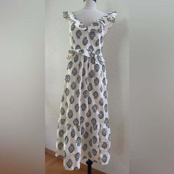 J. Crew Dresses & Skirts - A-Line Maxi White and Blue Women’s Maxi Dress with pockets by J. Crew